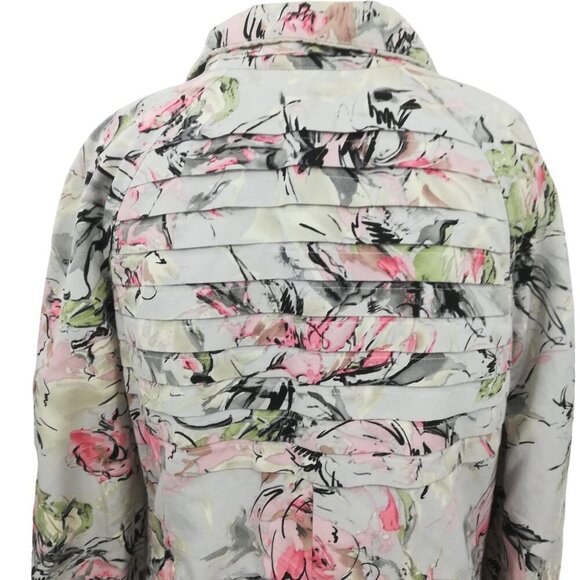 SoCa St John Long Sleeve Roll Cuff Floral Jacket Size P  Zip Pockets Anorak - Picture 10 of 14